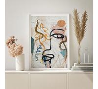 ERJIE Retro di Picasso Poster e stampe Abstract Human Face Graffiti Wall Art Canvas Pictures Nordic Home Decor, Facile da appendere 60x80cm cornice interna