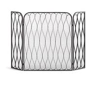 erkebspm Fire Guard Parascintille Indipendente Pieghevole a 3 Pannelli, Parascintille per Camino, Parascintille in Ferro Verniciato a Polvere con Griglia Fine, Parascintille per Camino e Stufa, Nero