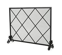 erkebspm Parascintille per Camino in Ferro Battuto Grande Schermo per Camino Paravento per Camino in Ferro Art Schermo Divisorio per Camino Recinto Ignifugo e Antiscottatura per Camino, 39" LX 30,3"