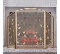 erkebspm Protezione antiscintilla Parascintille Parascintille Schermi per camini a 3 Pannelli in Ferro battuto, Schermi per camini di Sicurezza con Decorazioni in Metallo per Esterni, Parascintille