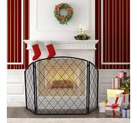 erkebspm Schermi per camini Parascintille per Interni a 3 Pannelli Parascintille di Sicurezza per camini Interni 50x 30 Pollici Schermi per camini Piatti Neri Schermi per camini Decorativi