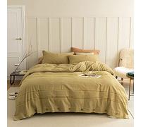 erkebspm Set Copripiumino con Bottoni, Copripiumino King in Cotone Tinta Unita Set di Biancheria da Letto in Stile Semplice da 4 Pezzi con Chiusura a Bottoni, un'idea Regalo per Tutte Le Stagioni (Re