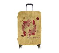 ERKIES The 12 Signs of The Zodiac, custodia protettiva da viaggio, con stampa 3D, per 4 ruote da 19 a 30 pollici, Pesci, L, alla moda