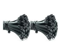 ERKO 100 pezzi di fascette di cablaggio professionali 400 x 4,8 mm Supporto ordina cavi. Base per fascetta di cablaggio di colore nero, resistente allatemperature. (Confezione da 2)