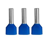 ERKO Capicorda doppi elettrici 100 pezzi Sezione del filo 2,5 mm2 Lunghezza 10 mm capicorda professionali in rame elettrozincato con isolamento in poliammide