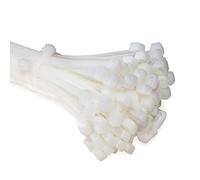 ERKO Fascette plastica bianche 250 x 7,6 mm 100 pezzi di cablaggio professionali, Resistente allatemperature, Resistenza alla rottura 54 kg, Molto forte
