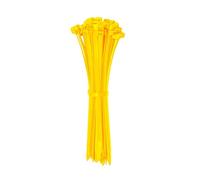 ERKO Fascette plastica giallo 200 x 3,6 mm 100 pezzi, per fissaggio, stoccaggio, organizzazione, cantieri e gestione dei cavi, corto