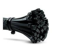 ERKO Fascette plastica nere 370 x 3,6 mm 100 pezzi di cablaggio professionali, Resistente allatemperature, Resistenza alla rottura 18 kg, forte