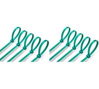 ERKO Fascette plastica verde per giardino 200 x 3,6 mm 100 pezzi di cablaggio professionali, Resistente allatemperature, per plastica e giardinaggio, forte (Confezione da 2)