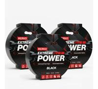 ERKO Nastro Americano Nero Extra Forte 3 Pezzi 3x33,4m x 50mm 100m Telato