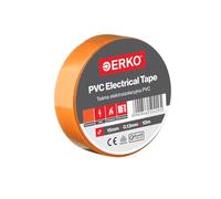 ERKO Nastro Isolante elettrico arancia 15 mm x 10 m PVC Per isolare Riparare e legare, nastro adesivo, Per tensioni fino a 6 kv, elettrici professionali, flessibile, autoestinguente