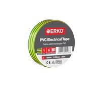 ERKO Nastro Isolante elettrico giallo-verde 19 mm x 20 m PVC Per isolare Riparare e legare, nastro adesivo, Per tensioni fino a 6 kv, elettrici professionali, flessibile, autoestinguente