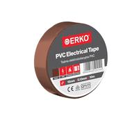 ERKO Nastro Isolante elettrico marrone 15 mm x 10 m PVC Per isolare Riparare e legare, nastro adesivo, Per tensioni fino a 6 kv, elettrici professionali, flessibile, autoestinguente