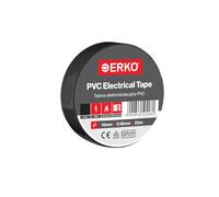 ERKO Nastro Isolante elettrico nero 19 mm x 20 m PVC Per isolare Riparare e legare, nastro adesivo, Per tensioni fino a 6 kv, elettrici professionali, flessibile, autoestinguente