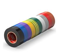 ERKO Nastro Isolante Elettrico PVC 15mm x 10m, 10pz, Multicolore, 6kV