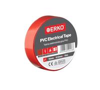 ERKO Nastro Isolante Elettrico PVC 15mm x 10m, Rosso, 6kV