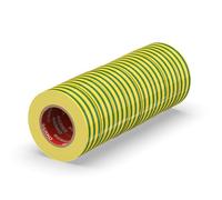 ERKO Nastro Isolante Elettrico PVC 19mm x 20m, 8pz, Giallo-Verde, 6kV | Impermeabile, autoadesivo e flessibile, ideale per elettricisti, riparazione di cavi e fai da te
