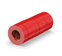 ERKO Nastro Isolante elettrico rosso 19 mm x 20 m 8 Pezzi PVC Per isolare, Riparare e legare, nastro adesivo, Per tensioni fino a 6 kv, elettrici professionali, flessibile, autoestinguente