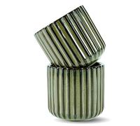 Erkundpresso. Set di 2 Tazze da Caffè Senza Manico 180ml, Ceramica Effetto Forno, Tazze da tè, Isolante Antiscivolo, Lavabile in Lavastoviglie & Microonde, Confezione Regalo - Bronzo