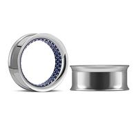 ERKUOO 2 dilatatori a doppia svasatura in acciaio inox con diamanti per piercing alle orecchie, da 0 g a 1 3/16" (8 mm-30 mm), 0g=8mm, Acciaio inossidabile, Arenaria