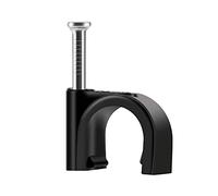 ERKXD Fermacavi neri con chiodi in acciaio, 10 mm resistenti clip a parete, clip per unghie per cavi rotondi neri