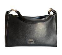 Ermanno Firenze Large Hobo Victoria in ecopelle nera con chiusura a cerniera. Completa di tracolla in dotazione. Misure 38x26 cm.