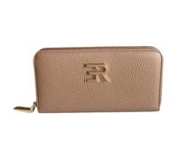 Ermanno Firenze Portafoglio in ecopelle taupe con chiusura a cerniera, 19x11 cm. Interno organizzato con vari scomparti per carte e banconote.