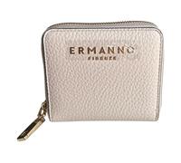 ERMANNO FIRENZE Portafoglio multiscomparti ecopelle martellata color sabbia. Chiusura zip, con portamonete interno. Dimensioni 11x9 cm, ideale per organizzare carte e contanti.