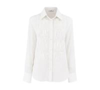 Ermanno Scervino - Camicia a Maniche Lunghe in Pizzo Plissettato - - Blouses & Shirts - Donna - Bianco - S
