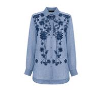 Ermanno Scervino - Camicia a Maniche Lunghe Ricamata - - Blouses & Shirts - Donna - Blu - M