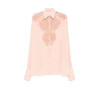 Ermanno Scervino - Camicia in Seta e Pizzo Rosa Corallo - - Blouses & Shirts - Donna - Rosa - M
