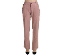 Ermanno Scervino Cotton Pink High Waist Straight Trouser Pants - IT44 | L