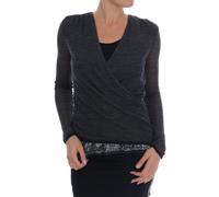 Ermanno Scervino Gray Wool Lace Top Long Sleeved T-shirt - IT44 | M