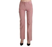 Ermanno Scervino Pink Mid Waist Straight Trouser Cotton Pants - IT40|S