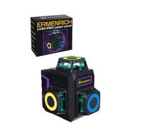 Ermenrich PRO LV50 Livella Laser Verde Autolivellante Modalità Impulsi 30 m 3D 12 Linee - 360° - IP54 Telecomando Ricaricabile Base Treppiede Piastra Bersaglio Staffa Tipo C Inclusa