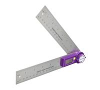 Ermenrich Verk DR30 Goniometro Digitale Con Righello 0-360° 400 mm Display LCD Pulsante Hold Acciaio Inox Strumento di Misura per Costruzioni Lavorazione del Legno Falegnameria