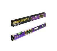 Ermenrich Verk LL60 Inclinometro Digitale 0-360° Livella Elettronica 60 cm | 2 Livelle a Bolla Precisione ±0,1° Schermo LCD Indicatore Sonoro Pulsante Hold IP54 Impermeabile per Falegnameria e Fai da Te