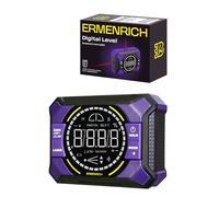 Ermenrich Verk LQ50 Livella Digitale con Laser Integrato Display LCD Precisione ±0.1° Compatta Leggera Spegnimento Automatico Batteria Li Ion Pulsante Hold per Edilizia e Fai da Te