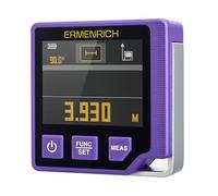 Ermenrich Verk LQ60 3-in-1 Inclinometro Digitale con Metro Laser 100M | Livella a Bolla Elettronica Misure di Area/Volume/Angoli, 2.4" LCD, Batteria al Litio USB-C, per Falegnameria, Fai da Te