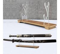 ERMMZHZW Supporto per spada laser Supporto per spada Katana Supporto per coltello da samurai Espositore da scrivania in legno acrilico Supporto orizzontale per (doppio decker)
