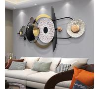 ERMOFAV Decorazione da parete, moderna e creativa in metallo, decorazione circolare geometrica, 140 x 61 cm, grande 3D strutturata, decorazione artistica da parete