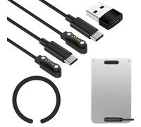 Ermorgen 2 cavi di ricarica USB C compatibili con PLAUD Note Pro AI, KI, Registratore vocale Note AI Ki, caricatore magnetico portatile, cavo di ricambio di tipo C, 1 m con 1 anello magnetico e 1