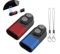Ermorgen 2 Pezzi Adattatore di Ricarica di Tipo C Compatibile con I Modelli LED-LENSER P&H Adattatore Compatibile con il Cavo di Ricarica del Caricatore Magnetico - Rosso/Blu