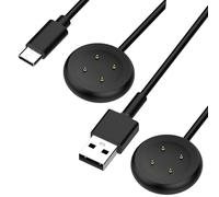 Ermorgen Cavo USB A da 1 m + cavo USB-C da 1 m compatibile con Google Pixel Watch 3 (41mm, 45mm) / Pixel 2 / Versa 4/Versa 3/Sense2/Sense/Ace LTE Cavo, caricatore magnetico resistente all'usura - nero