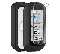 Ermorgen Custodia in silicone compatibile per Garmin Edge Explore 2 cover + 2 pellicole proteggi schermo in vetro temperato, morbida protezione antiurto tutto incluso, colore: nero