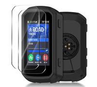 Ermorgen Custodia in Silicone per Garmin Edge 850/550 Case + 2 Pellicole Protettive in Vetro Temperato - Protezione Antiurto - Nero