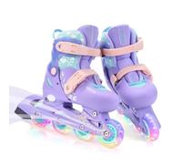 ERNAN Pattini in linea, pattini in linea regolabili e illuminati, pattini in linea per ragazzi e ragazze, pattini a rotelle per bambini e giovani principianti (Purple, S)