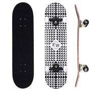 ERNAN Skateboard Completo per Principianti. Skateboard completo professionale da 31 * 8 pollici. Double Kick Deck Concavo con 7 strati per adulto, ragazzi, ragazze. (Bevel)