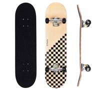 ERNAN Skateboard Completo per Principianti. Skateboard completo professionale da 31 * 8 pollici. Double Kick Deck Concavo con 7 strati per adulto, ragazzi, ragazze. (Original wood colour)