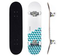 ERNAN Skateboard Completo per Principianti. Skateboard completo professionale da 31 * 8 pollici. Double Kick Deck Concavo con 7 strati per adulto, ragazzi, ragazze. (ocean lattice)